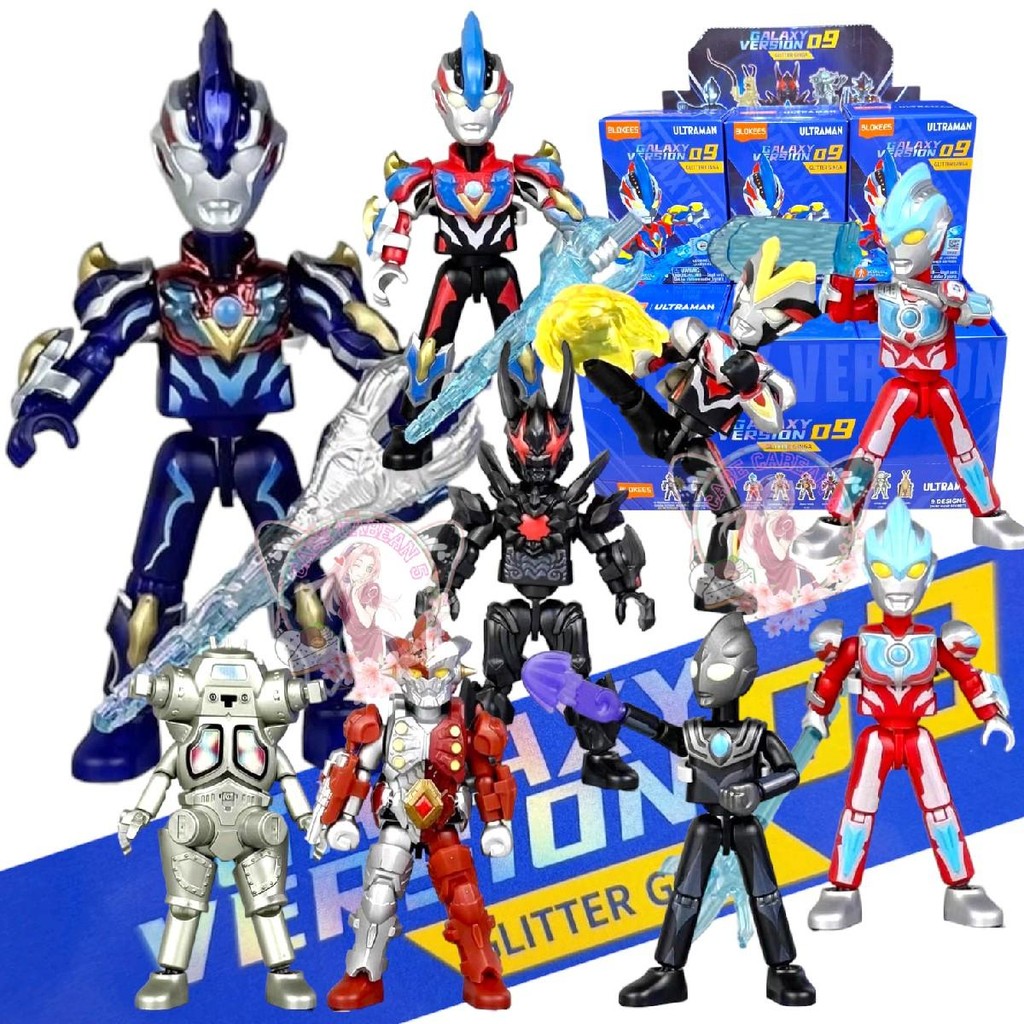 Mainan Blokees Ultraman Galaxy Version 9 Random 1 Pcs Action Figure Model Kit Heroes Karakter Ginga 