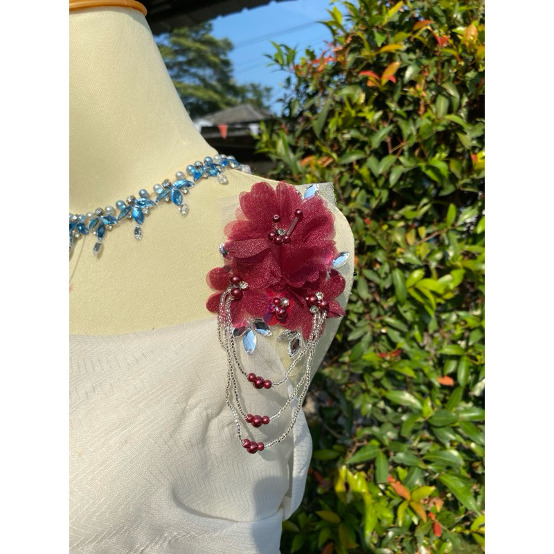 payet pundak bunga juntai untuk baju