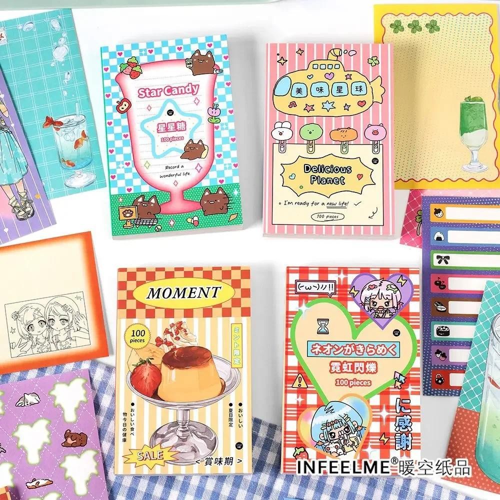 

100Pcs Star Candy Material Paper Memo Pad Decoration Scrabooking DIY Collage Background Notes Paper Kawaii Stationery