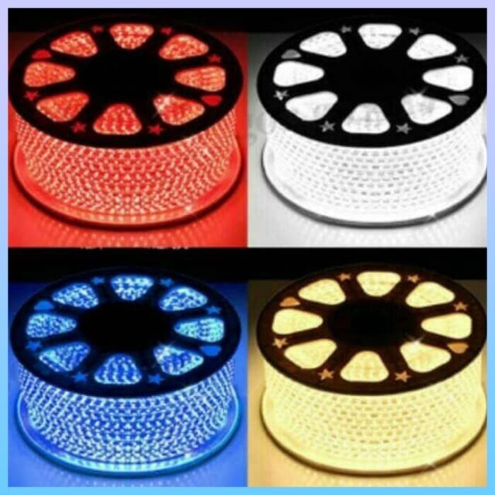 LAMPU LED STRIP SELANG 5050 SMD AC 220V METERAN (1M-100M) OUTDOOR - Putih, meteran