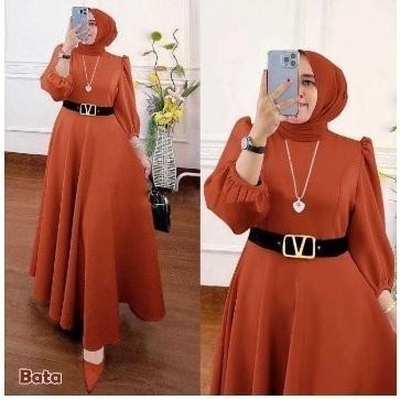 Shafira Gamis Dress Bahan Adem Size Jumbo Ukuran S M L XL XXL XXXL 5L Terbaru Kekinian