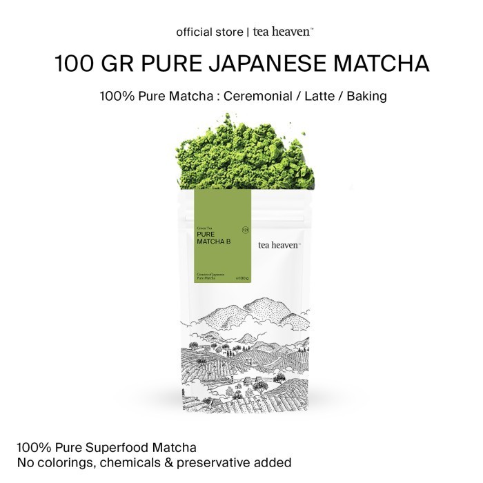 

Pure Matcha Organic Uji Japan Grade A Premium Green Tea Powder Import - Pure Matcha B, 100gram