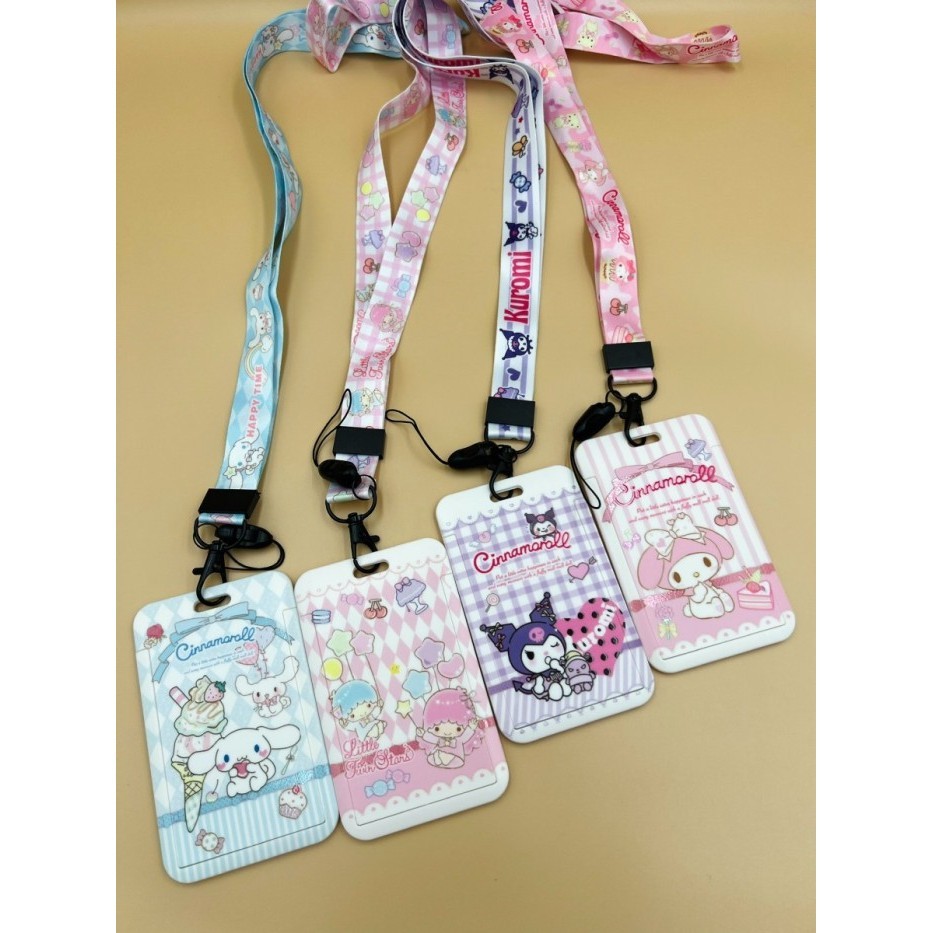 

Cinnamoroll Kuromi gantungan IDcard holder tali lanyard transportasi