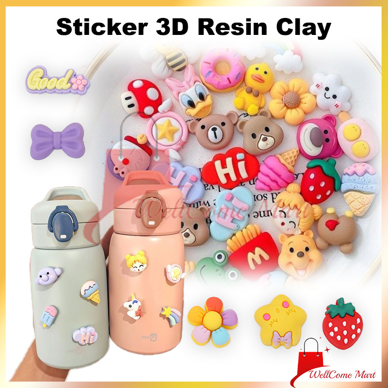 

Stiker Botol Timbul/Stiker Botol 3D / Sticker 3D isi 4 Timbul Botol Resin Clay