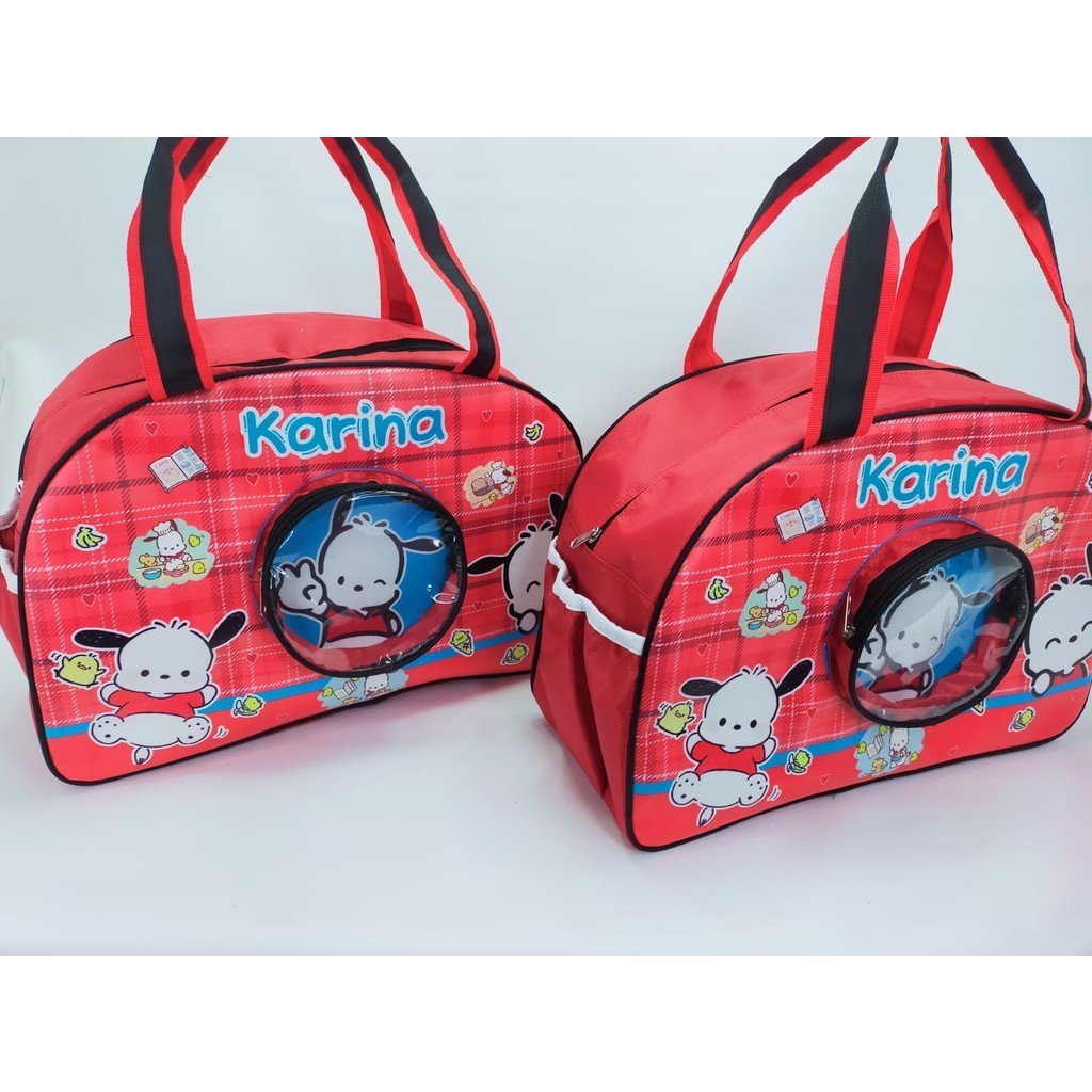 

CUSTOM SPORT BAG CIRCLE POCKET / Tas Olahraga Travelling Goodie Bag Souvenir Ulang Tahun Anak Birthday Gift Kado Perpisahan Premium Free Desain Nama + Foto Bahan Dolby