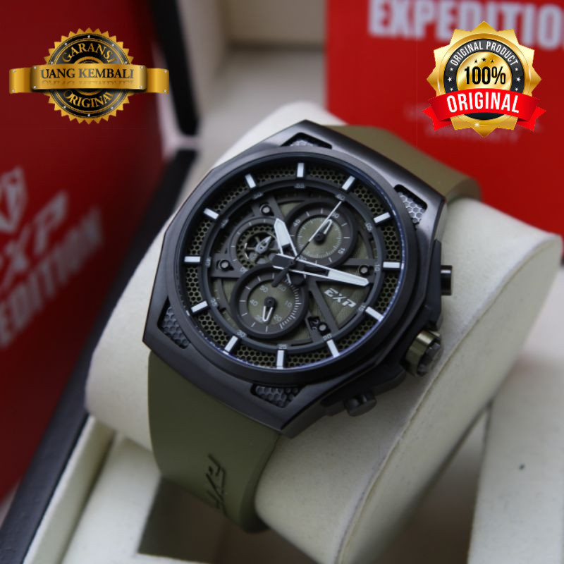 ORIGINAL Jam Tangan Pria Expedition Garansi Resmi 1 Tahun Rubber E 6771 6842 M3