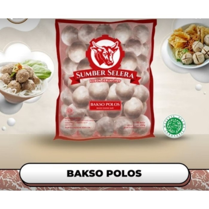 

Bakso Sumber Selera SB POLOS 50 Pcs / Fresh Baso Daging Sapi Kebon