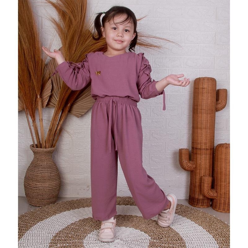 Al barokah fashion Setelan Anak Vanya Lengan Serut Polos // Setcel Polos Serut // Set Anak Vanya