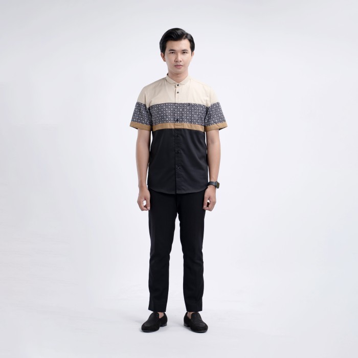 FADKHERA OFFICIAL HAADY Kemeja Koko Modern Pria - Pendek, XXL