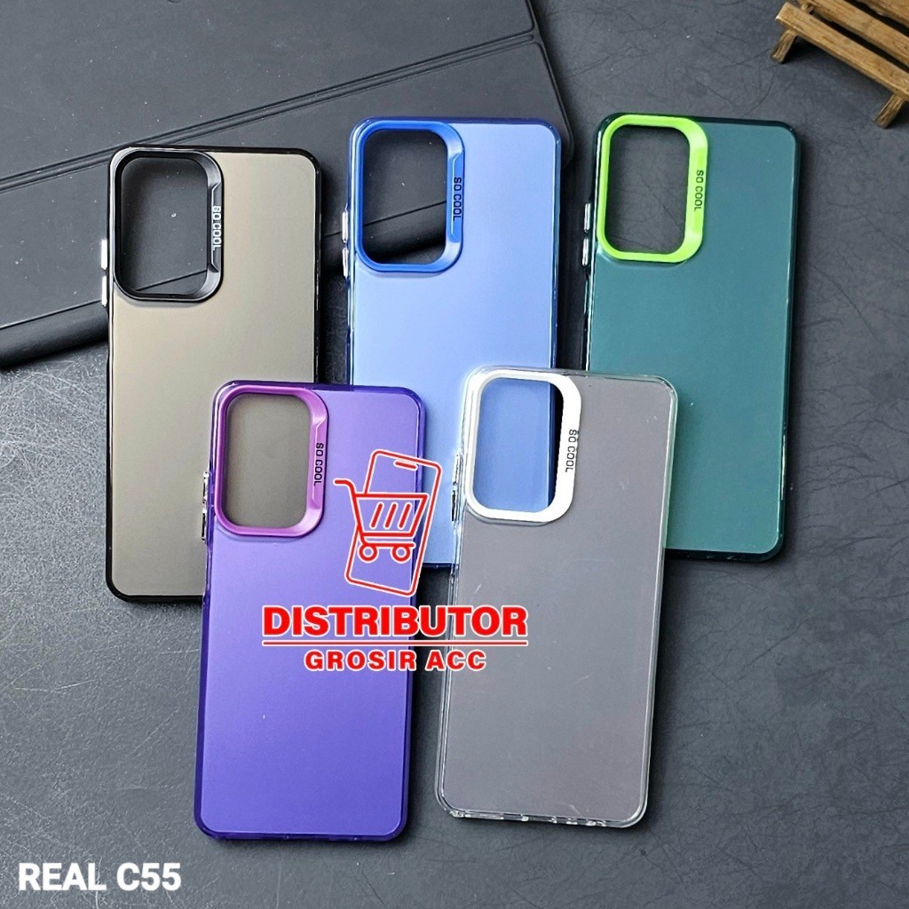 Liliho ACC REALME C55 CASE IMD  PLATE HOLOGRAM CASE SOCOOL REALME C55 SOFTCASE  TERBARU HYBRID
