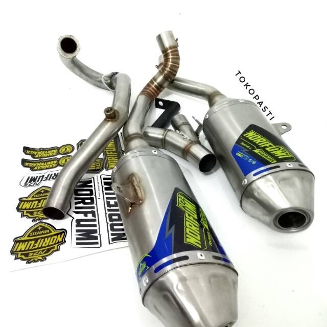 Knalpot norifumi original rocket 4 ss honda crf250 double silencer rocket