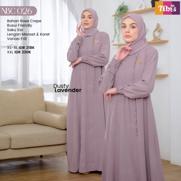 Gamis Nibras Basic NBC 26 Warna Black Hitam Polos Haji Umroh Branded - Hitam Black, XS