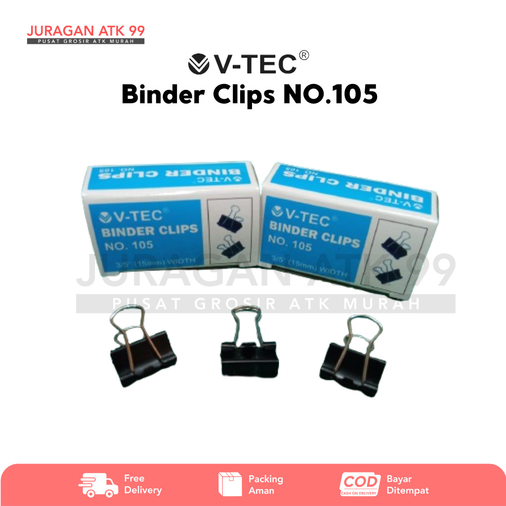 

Binder Clips NO.105 V-TEC (1 Pack 12pcs)