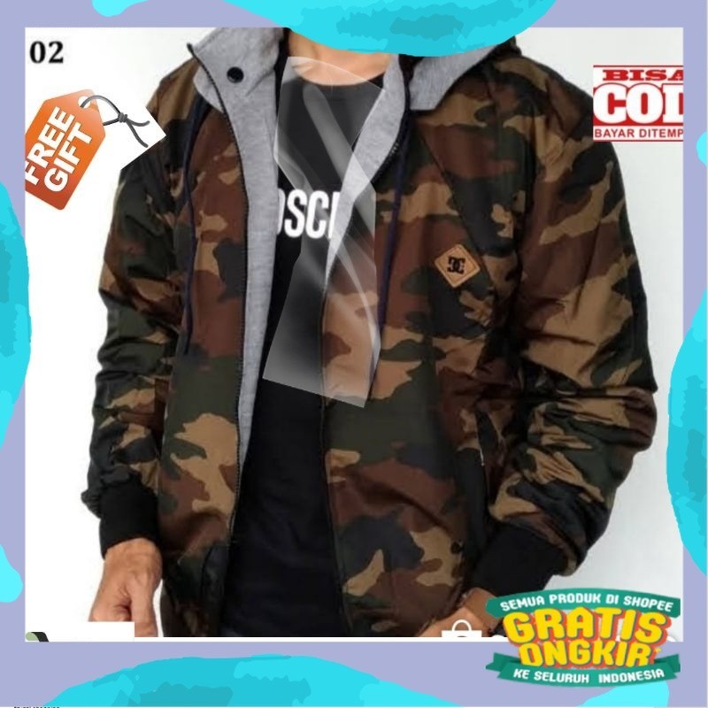 Jaket Bb Loreng Army Jaket Parasut Bolak balik Pria/ wanita Jaket 2in1 Bb Dc Jaket Doreng / jaket ru