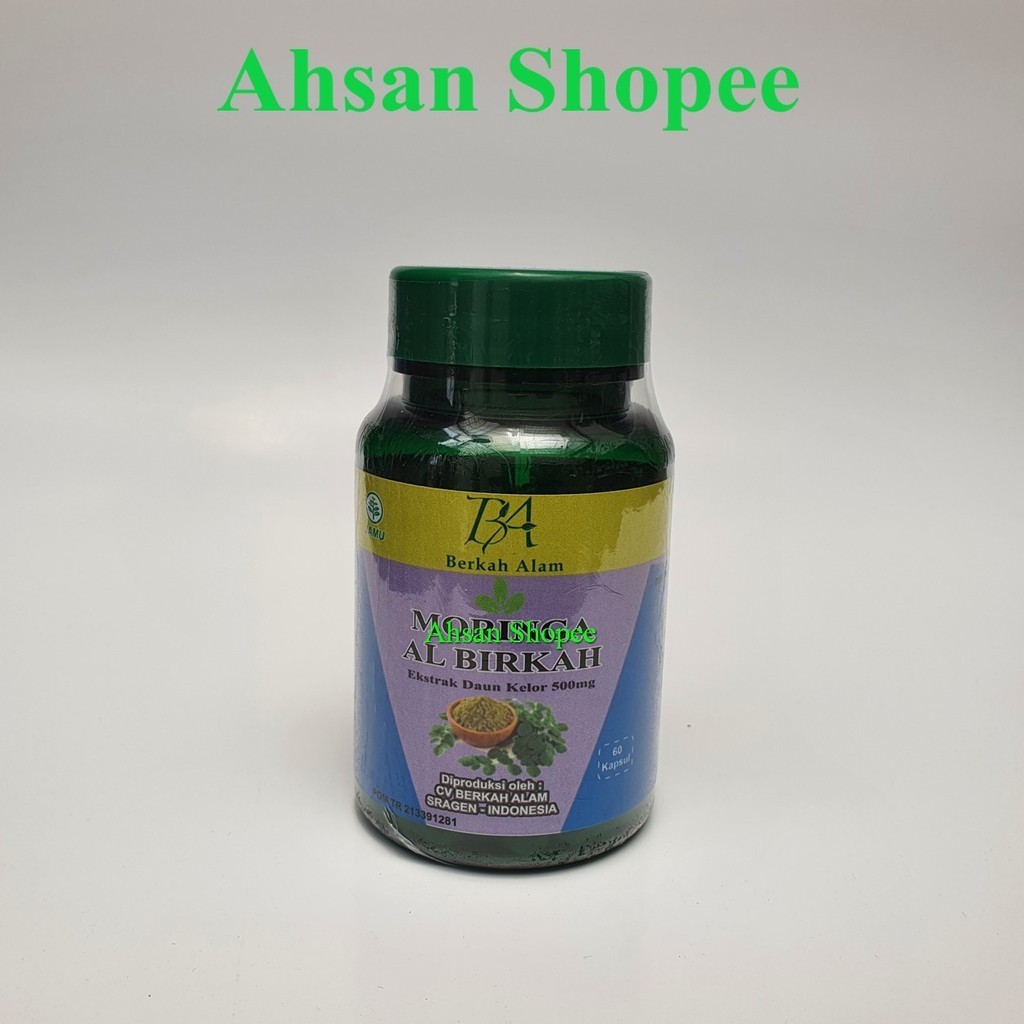 Kapsul Moringa Daun Kelor Al Birkah @ 60 Kapsul / Extrak Daun Kelor / Kapsul Kesuburan Pria / Kapsul