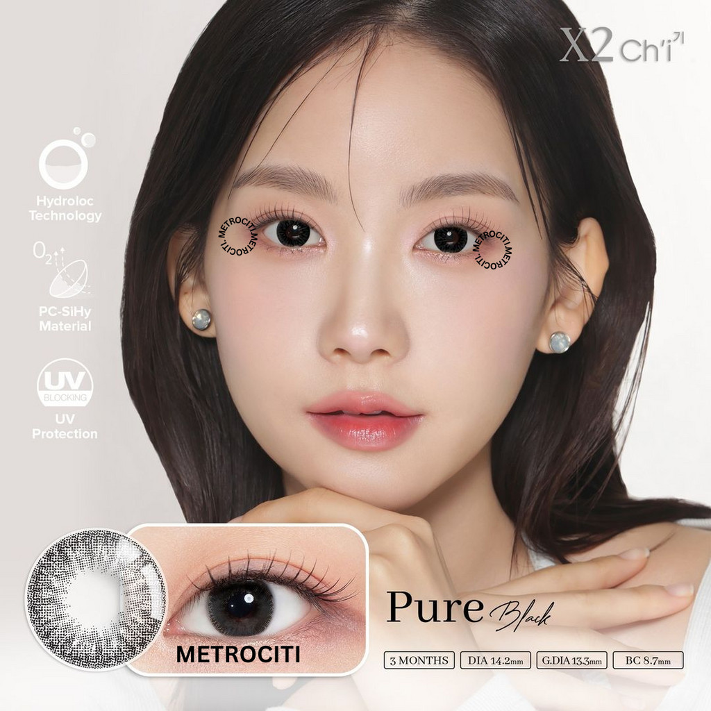 METROCITI Softlens X2 CHI & X2 CHI VOL II 14.2MM Softlens Harian , Softlens Black Minus , Softlens M