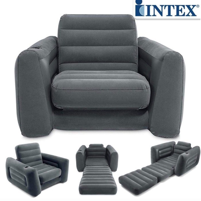 Intex Pull Out Size Twin Sofa Bed Hitam. Sofa Kasur Angin Lipat 68565