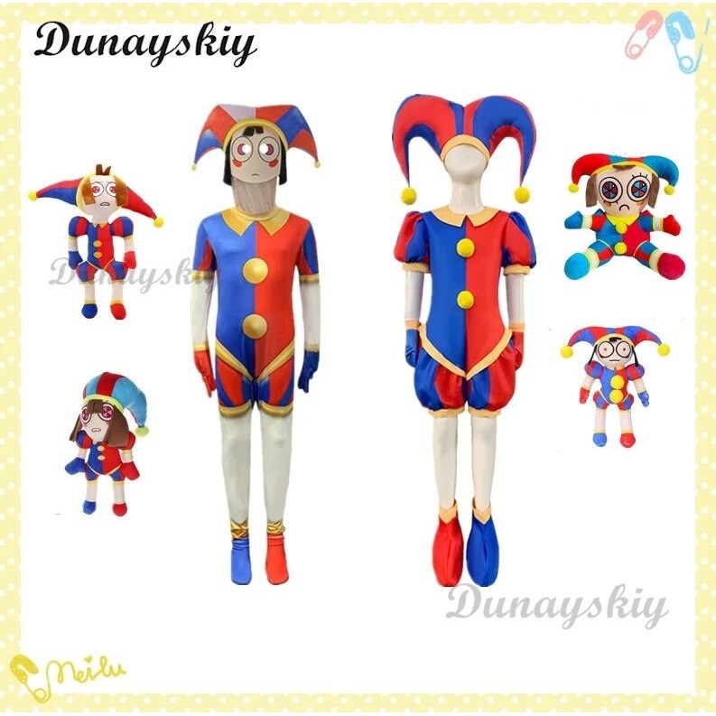 PREORDER Pomni Cosplay Costume Anime The Amazing Digital Circus Bodysuit Kids Adult Clown Halloween 