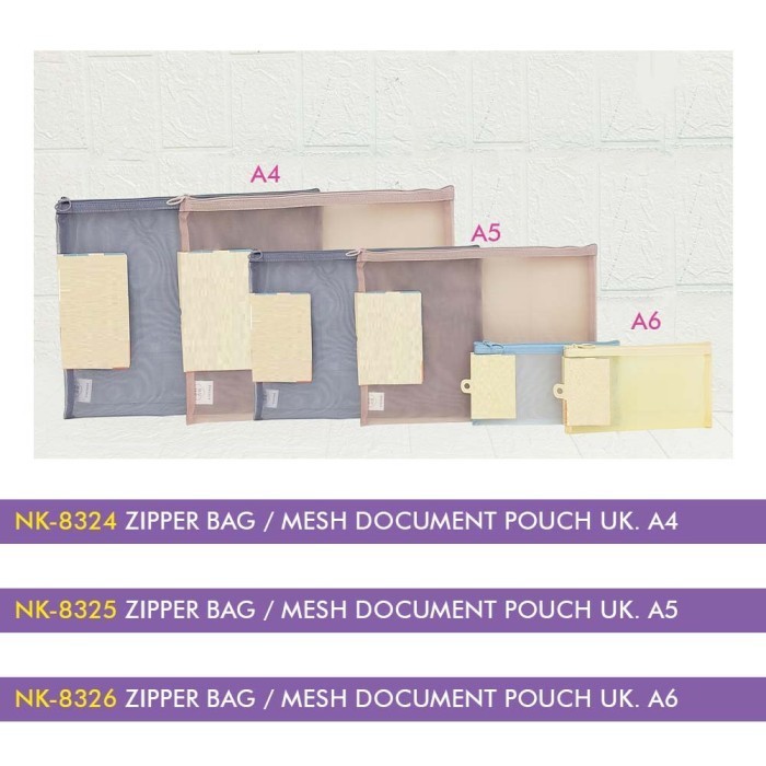 

Zipper Bag A4/A5/A6 /Mesh Document/ Storage Bag/ Tas Jaring Resleting