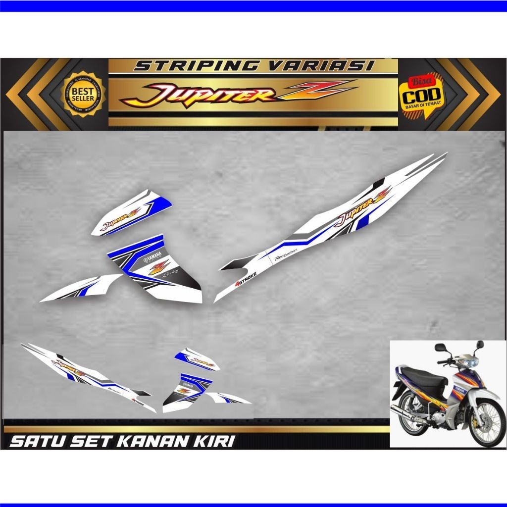 VARIASI/ Striping Jupiter Z - Sticker Stiker Variasi Lis Motor Jupiter Z Burhan Motif Racing VARIASI