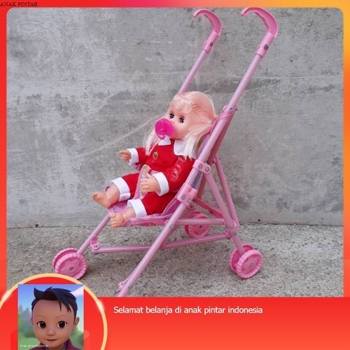 MAINAN ANAK PEREMPUAN MAINAN BONEKA BAYI STROLLER BAYI DORONG