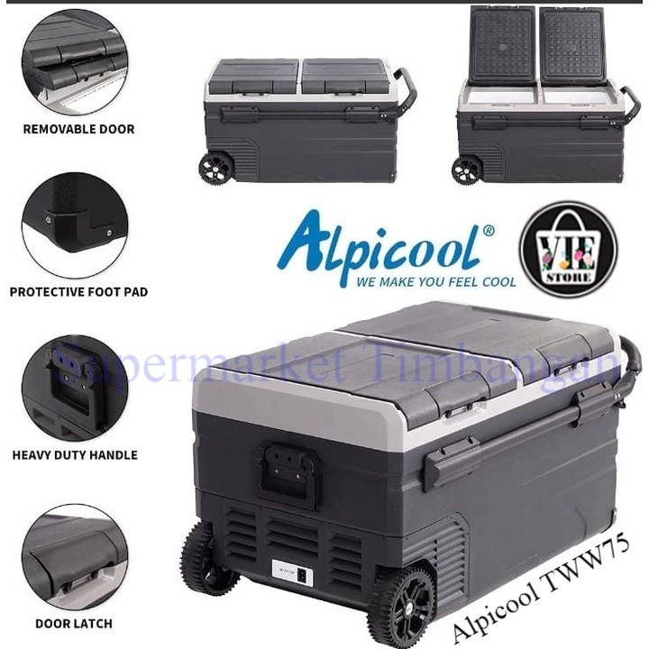 Alpicool TWW75/Kulkas Portable/Mini Freezer/Kulkas Mobil/Kulkas Mini/Kulkas Wadah Vaksin/Kulkas ASI/