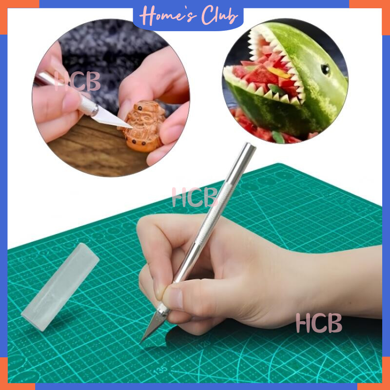 

HCB Pisau Ukir Seni Crafting Art Knife / Cutter Pen / Pen-Type Precision Art / Kerajinan Tangan Sayat Mata Tajam Potong