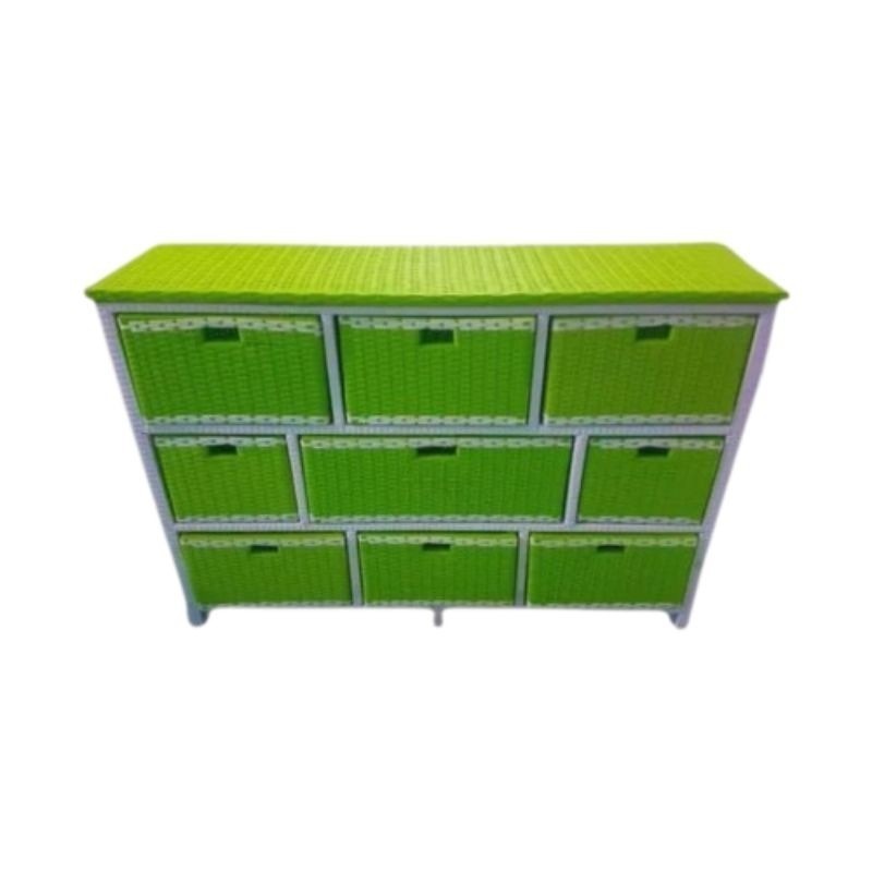 Bufet Rotan Sintetis Laci 9 Tengah Panjang