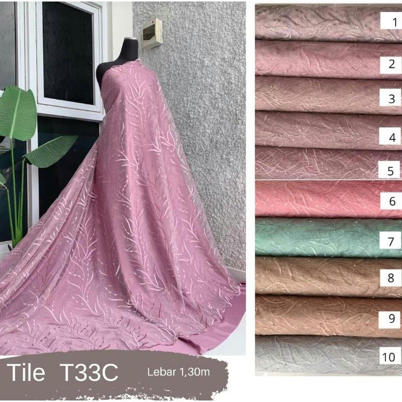 {HAMID COLLECTION} TILE BROKAT MUTIARA / TILE BORDIR IMPORT / TILE GLITTER (Per ½ Meter)