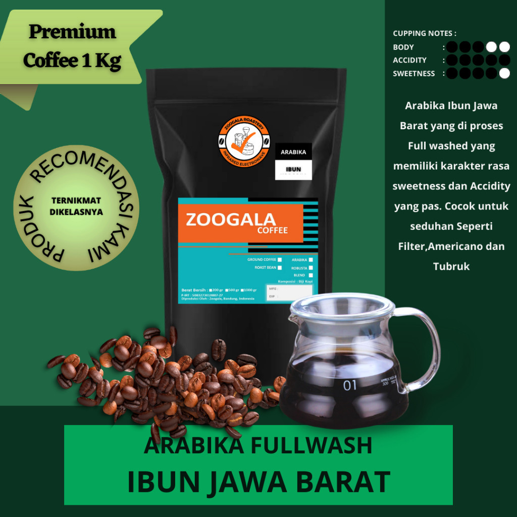 

Kopi Arabika Ibun Jawa Barat Fullwash 1KG