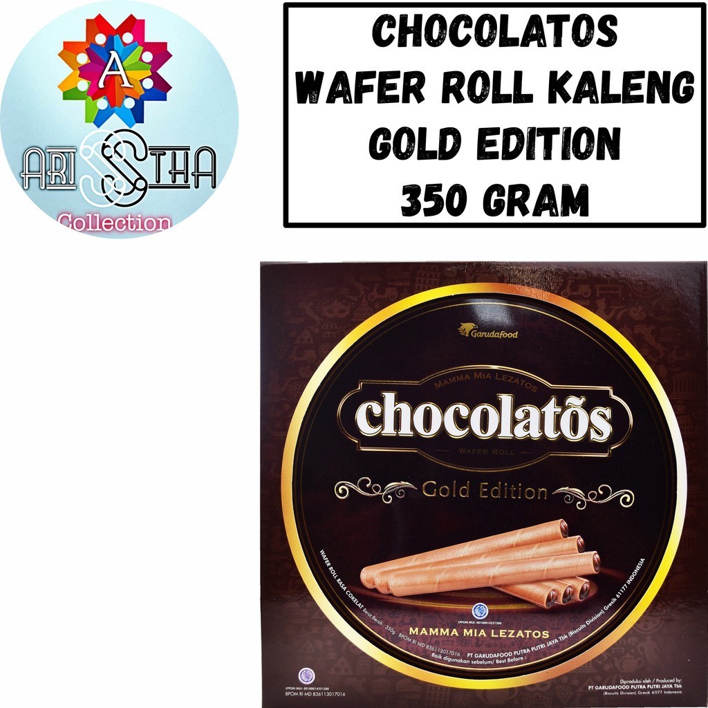 

Chocolatos Gold Edition Wafer Roll Kaleng 350 Gr