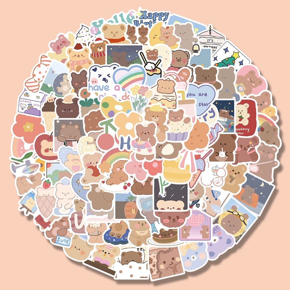 

PROMO25 pcs Stiker Motif Beruang Kecil Anti Air Untuk Dekorasi Buku Catatan / notebook hello.nuza