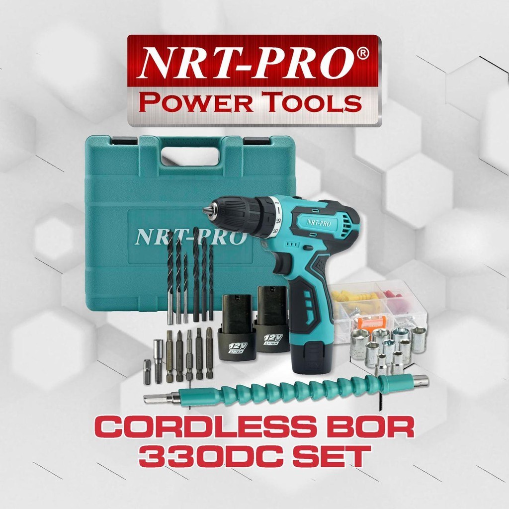 BOR BATTERY / BOR CORDLESS 10MM DC 330 + SET HD NRT-PRO