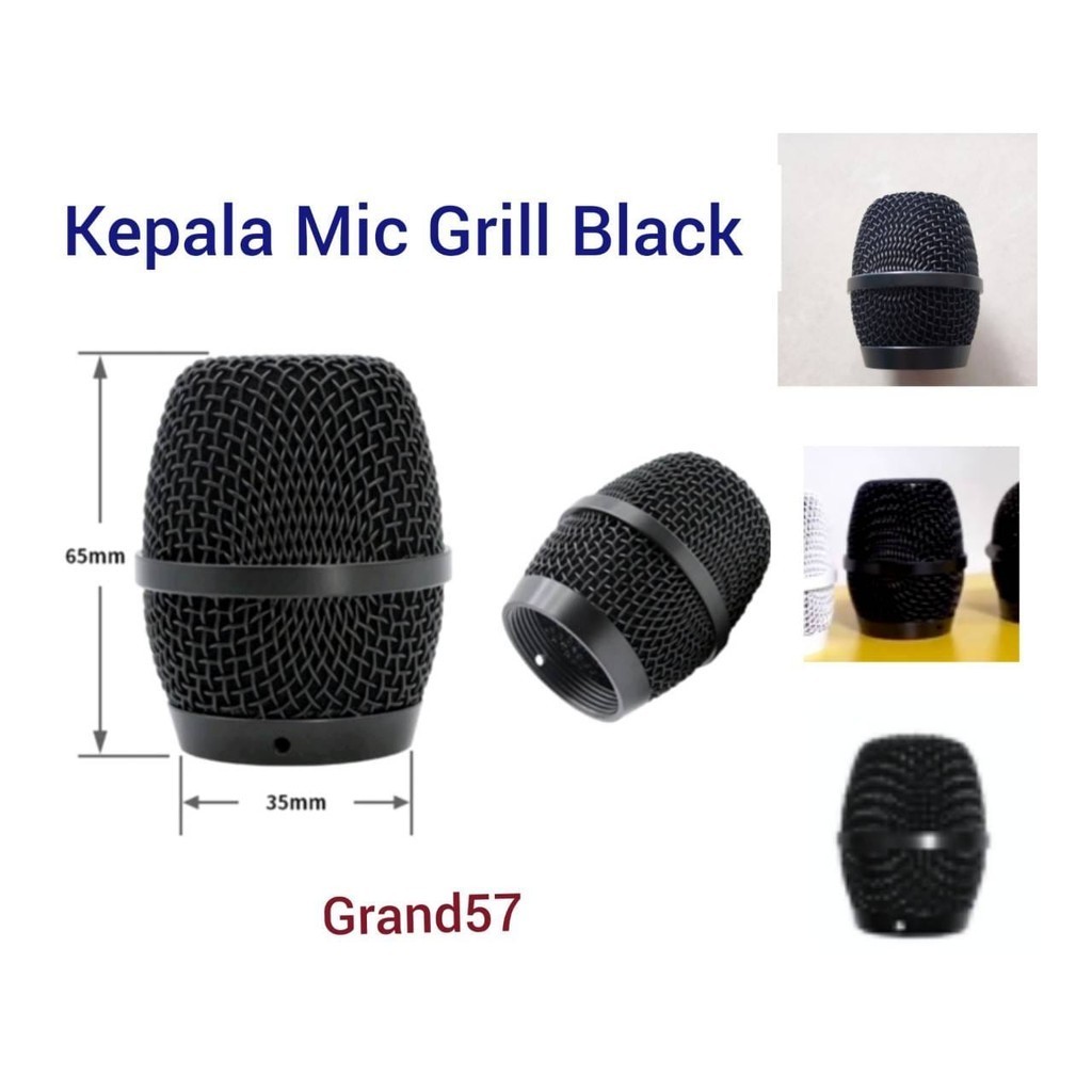 Kepala Mic Grill Head Cover Tutup Kepala Microphone Black Hitam A9