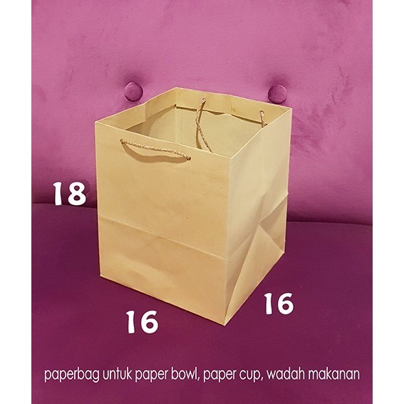 

paper bag coklat paperbag polos kraft 16x18 tas kertas samson goodie
