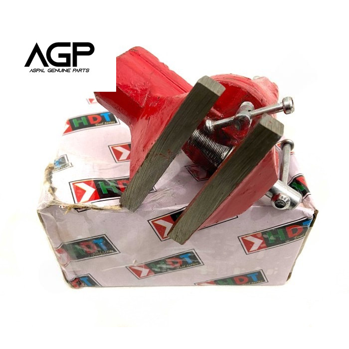 Ragum Catok Mini 3" 75mm RED HDT SWIVEL Tanggem Meja Penjepit Jepit