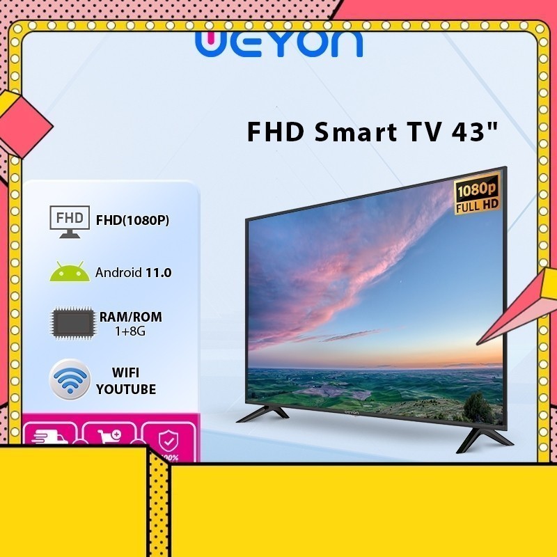 Weyon TV 43 inch Smart TV Digital 43inch Smart TV Android FHD LED Televisi