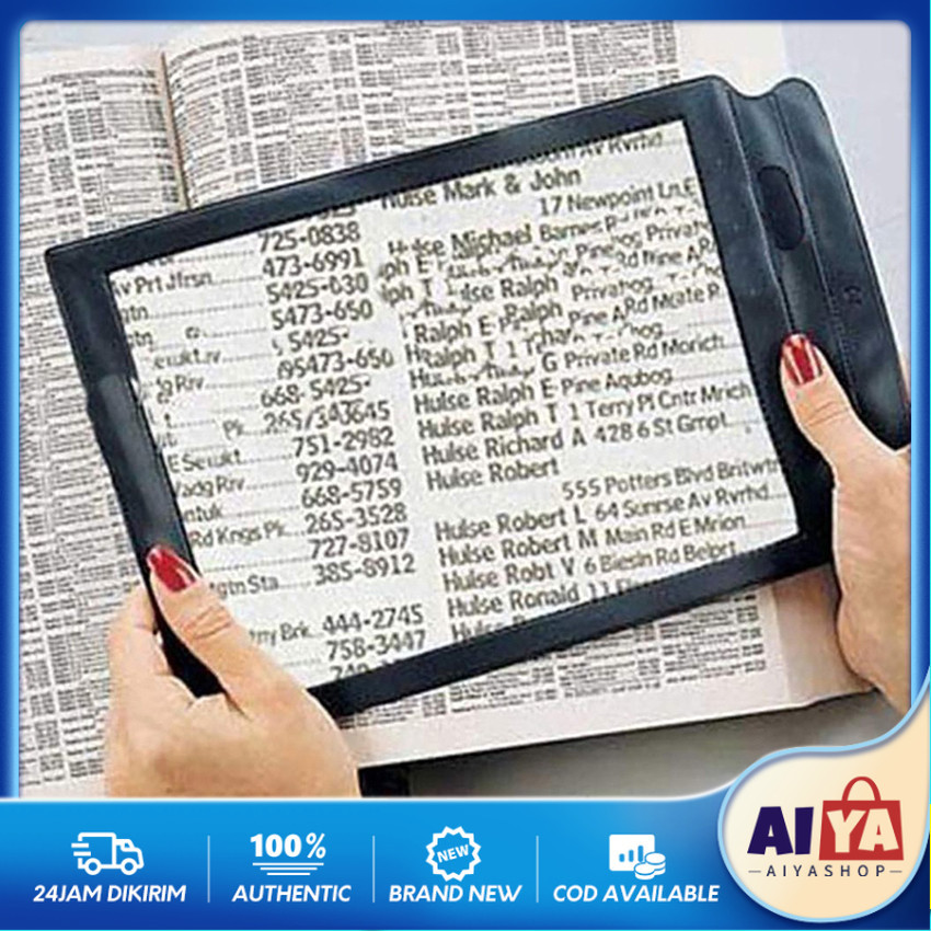 Kaca Pembesar Membaca Buku X3 Ukuran A4/A6  Big Magnifier Glass Besar Kaca Pembesar Kartu Membaca Lo