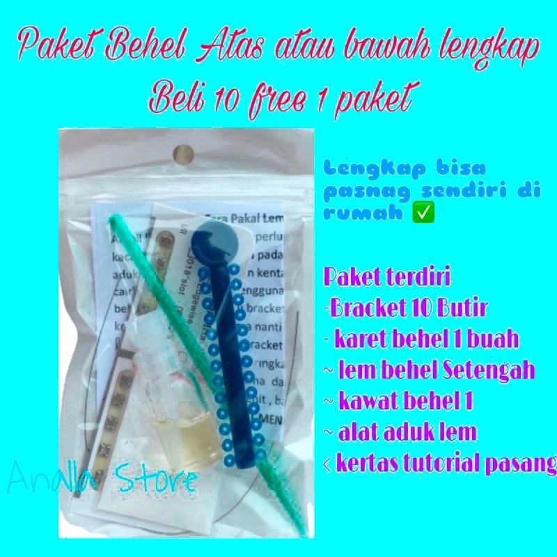 (COD) BEHEL LEPAS PASANG LENGKAP DENGAN LEM ~ Behel fashion lengkap ada tutornya Anallastore Padang 