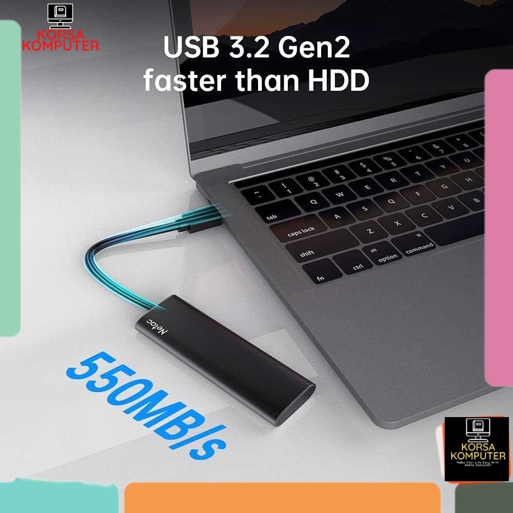 SSD Portable Netac Z SLIM External USB 3.2 Gen 2 Type C - NT01ZSLIM SSD 500 GB SSD 1 TB Original Net