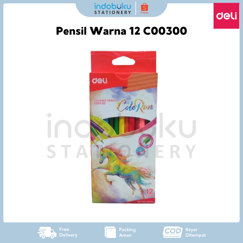 

Pensil Warna Deli 12 Warna C00300 ColoRun Pencil Deli C00300 12 Color