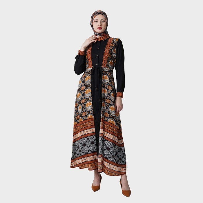 BIG SALE RAMADHAN BISA COD Hikmat Gamis Abaya Muslimah A8896 - Black, L