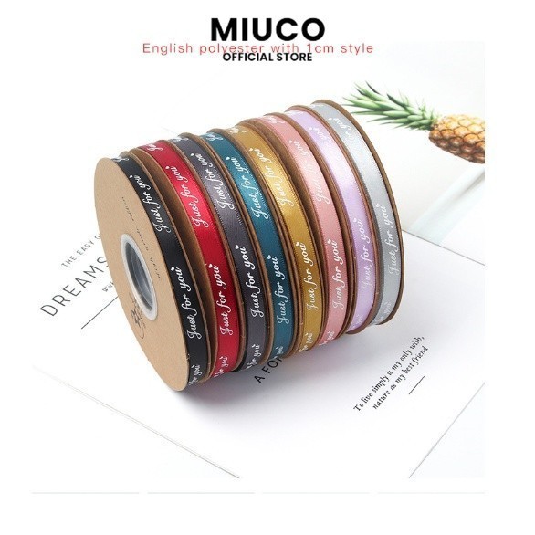 

MIUCO - PTA4 FOR U (MINI) Pita Satin Roll Motif Always By Your Side/Pita Kado 1cm/Pita Dekorasi Buket