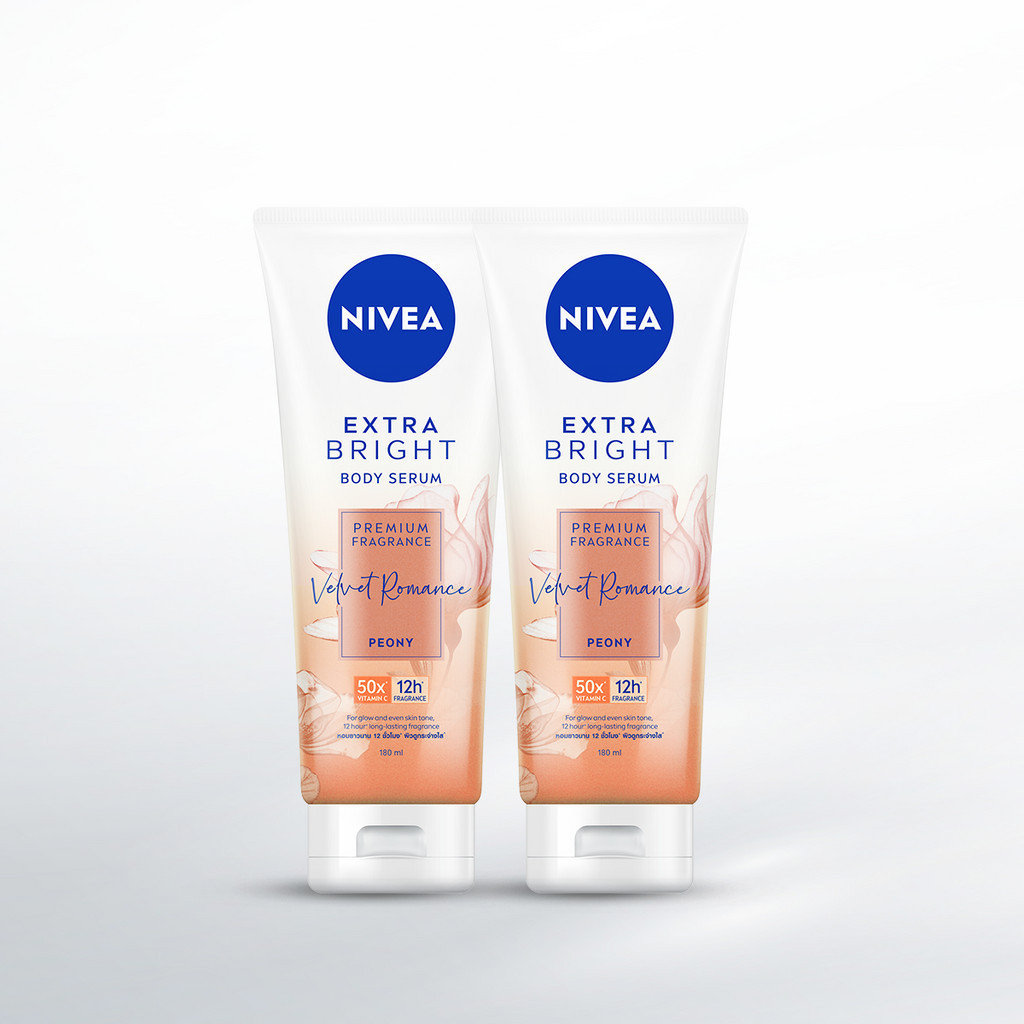 NIVEA Body Serum Extra Bright Premium Fragrance Velvet Romance 180ml x2