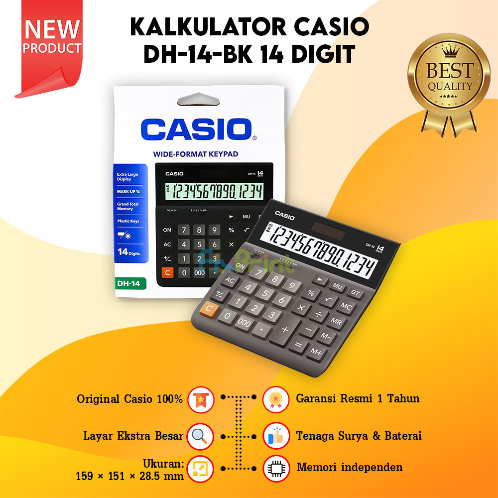 

New Original Casio DH 14-BK Calculator Dekstop DH-14 Digits Black