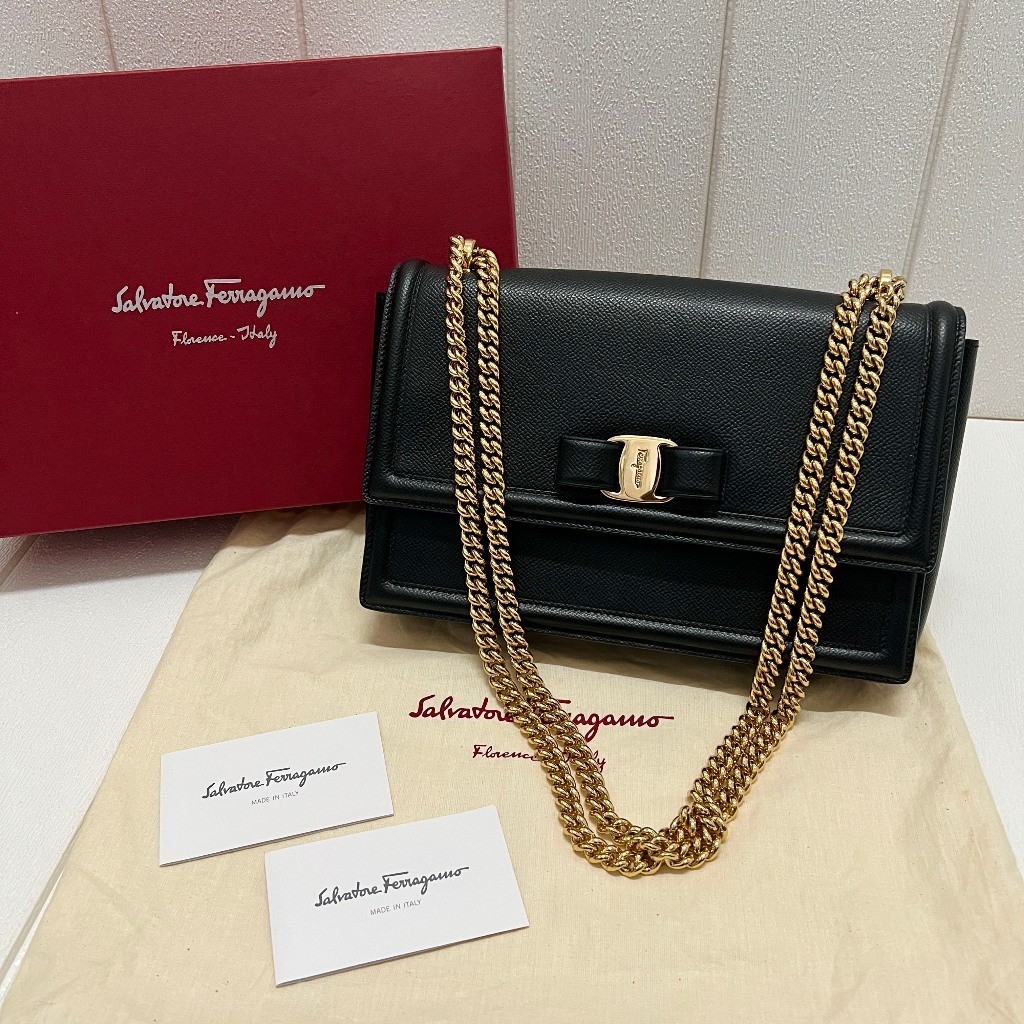 

Salvatore Ferragamo Ginny Miss Vara Bow Crossbody Tas Original
