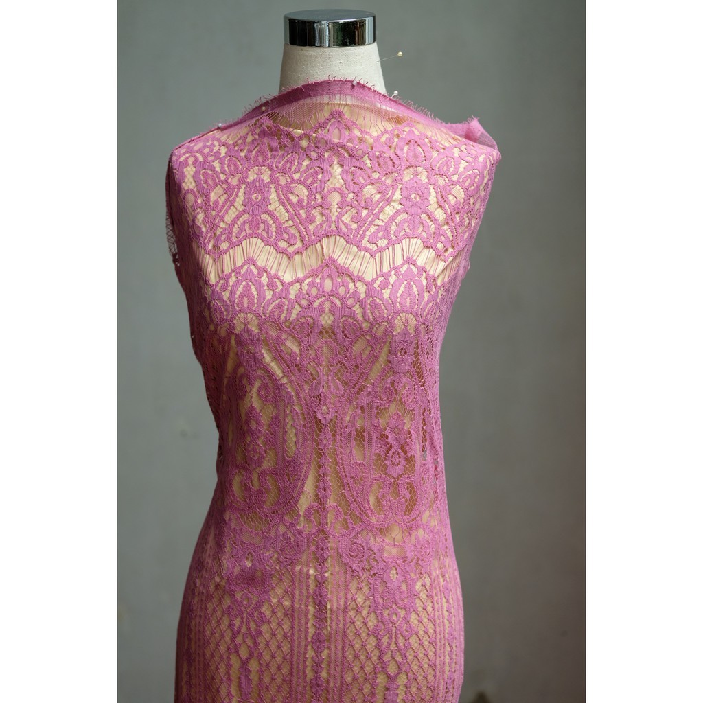 FRANCE CROWN 03 CHANNEL LACE - FRANCE BROCADE LACE- BRUKAT PANEL PERANCIS GOLDEN LACE TEXTILE terbar