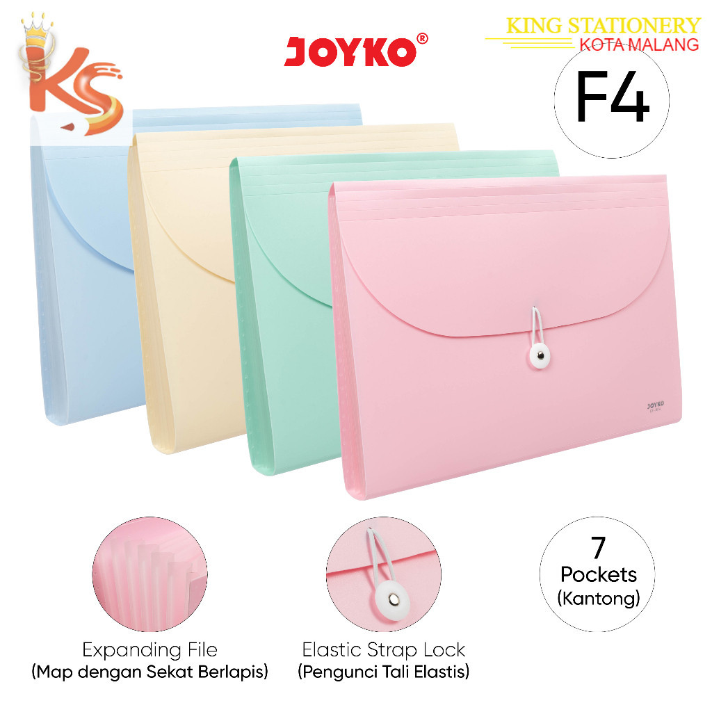 

(KS) Map Document Expanding File Map Harmonika Joyko EF-8F4 Pastel Color 7 Pocket