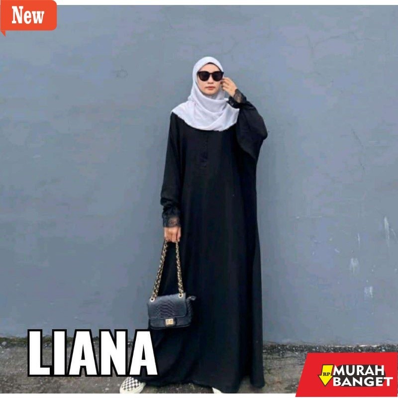Abaya lebaran ala Turke- ALMA ABAYA HITAM TURKEY LIANA (BUSUI)