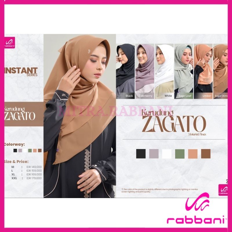 RABBANI ORI - KERUDUNG INSTAN PREMIUM RABBANI TERBARU | KERUDUNG ZAGATO ORI RABBANI (NEW ARRIVAL) Mi